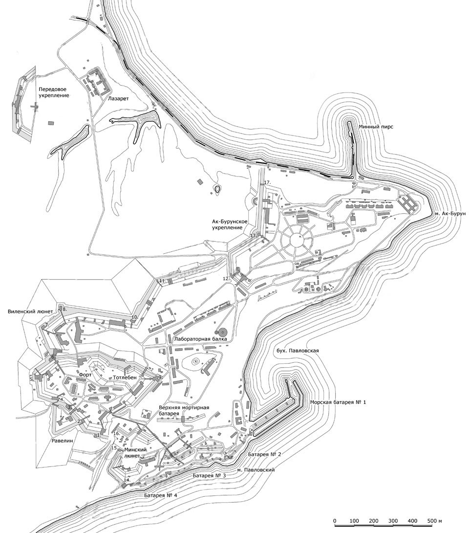 План-схема крепости "Керчь" (Тотлебен)