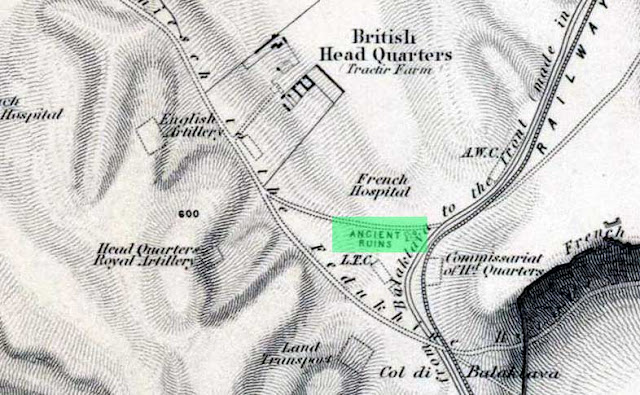 Английская карта с указанием места раскопок Манро
